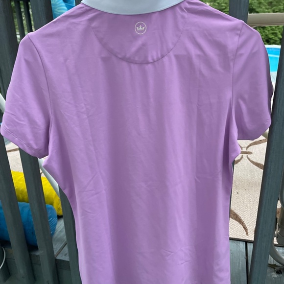 Women’s Peter Millar Chrissie short sleeve golf polo, small,lavender purple polo - Picture 4 of 15